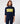 Zweifarbiger kurzer Rollkragenpullover – Marineblau