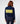 Zweifarbiger kurzer Rollkragenpullover – Marineblau