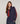 Zweifarbiger Rollkragenpullover – Jeansblau