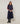 Zweifarbiger Rundhalspullover – Jeansblau