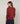 Pull col rond bicolore - Bleu Denim