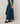 Langer asymmetrischer Rock aus bedrucktem Canvas – Blau