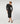 Langes Strickkleid - Schwarz