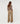 Hoch taillierte Baumwollhose mit weitem Bein – Dunkelbeige