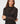 Drapiertes T-Shirt - Schwarz