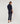 Zweimaterial-Polopullover - Marineblau