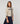 Zweimaterial-Strickjacke - Beige meliert